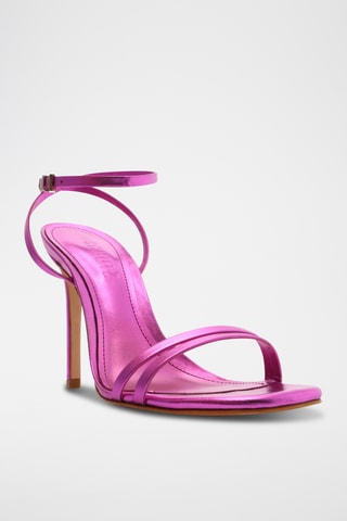 Sandalias de piel de tacón - Rosa