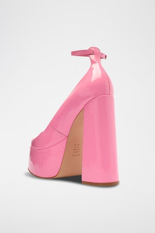 Sandalias de tacón con brillo - Rosa