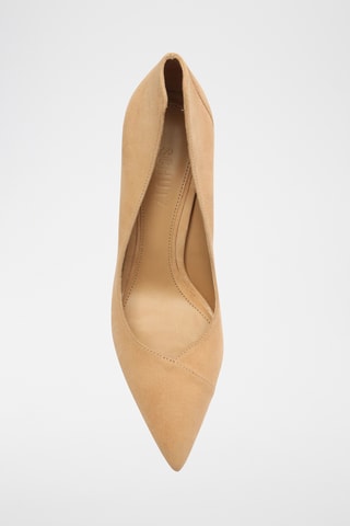 Zapatos de nobuk de tacón - Beige