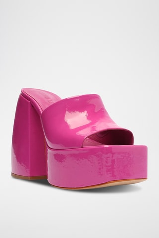 Sandalias con brillo de tacón - Rosa