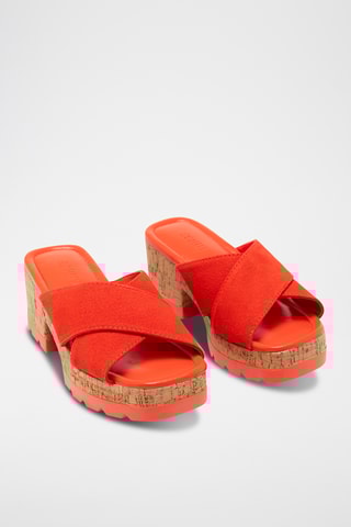 Sandalias de tacón - Rojo