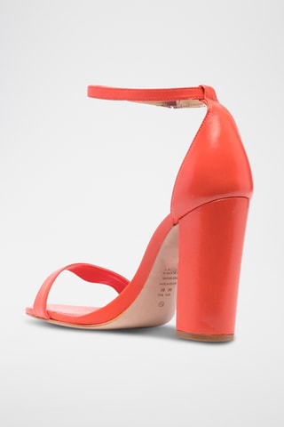 Sandalias de piel de tacón - Rojo