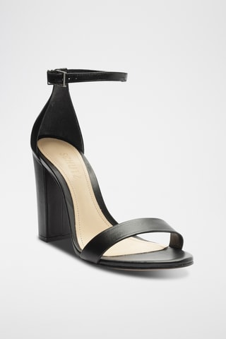 Sandalias de piel de tacón - Negro