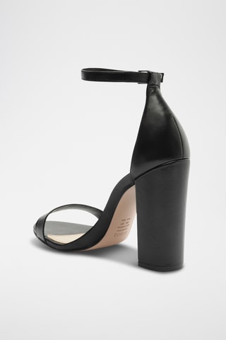 Sandalias de piel de tacón - Negro