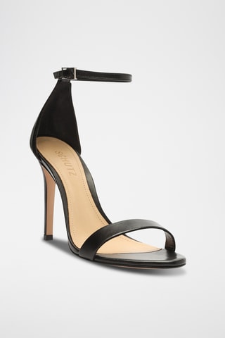 Sandalias de piel de tacón - Negro