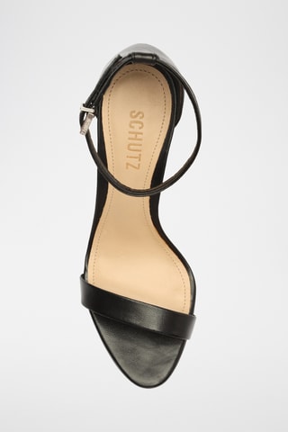 Sandalias de piel de tacón - Negro