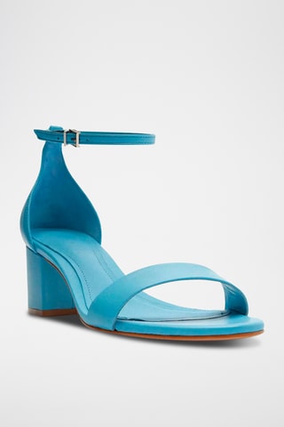 Sandalias de piel de tacón - Azul