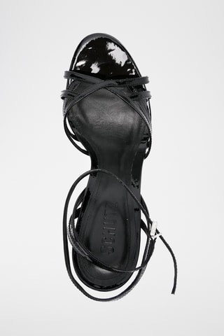 Sandalias de tacón con brillo - Negro