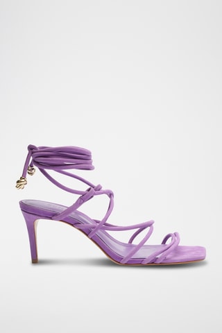 Sandalias de piel de tacón - Violeta
