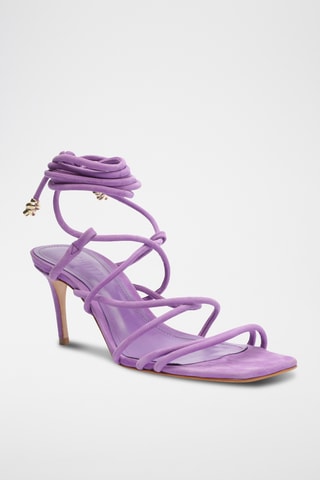 Sandalias de piel de tacón - Violeta