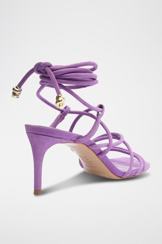 Sandalias de piel de tacón - Violeta