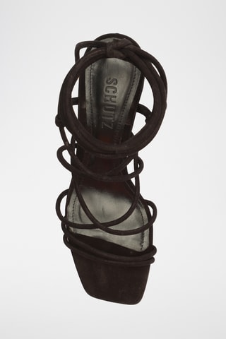 Sandalias de piel de tacón - Negro