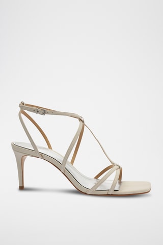 Sandalias de piel de tacón - Blanco