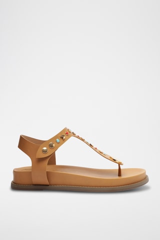 Sandalias de piel - Marrón