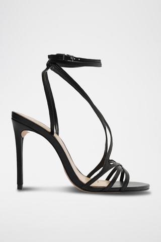 Sandalias de piel de tacón - Negro