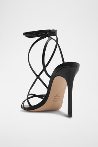 Sandalias de piel de tacón - Negro