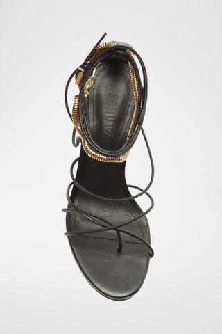 Sandalias de piel de tacón - Negro