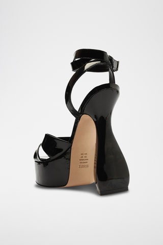 Sandalias de tacón con brillo - Negro