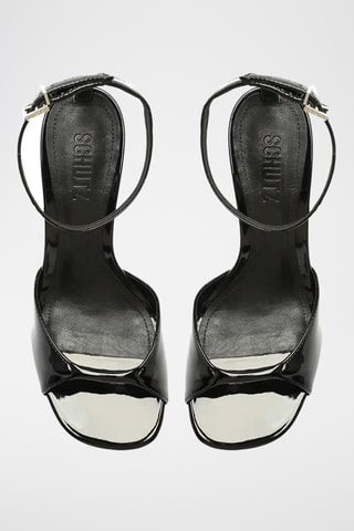 Sandalias de tacón con brillo - Negro