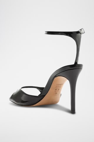 Sandalias de tacón con brillo - Negro