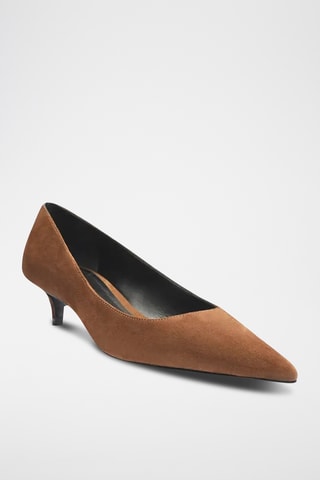 Zapatos de nobuk de tacón - Marrón