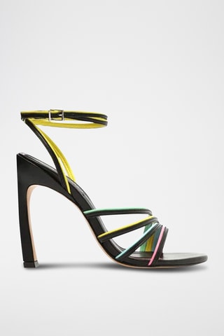 Sandalias de piel de tacón - Negro