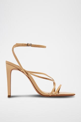 Sandalias de piel de tacón - Beige