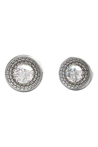 Oorbellen Unique Solitaire - Zilverkleurig en Wit