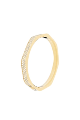 Pulseira rígida com cristais Swarovski Dextera M-L - Banhado a ouro amarelo