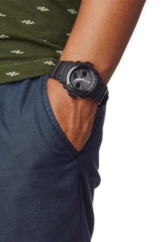 Digitaal en Analoog Hars Horloge - Chronometer en Alarm - Zwart