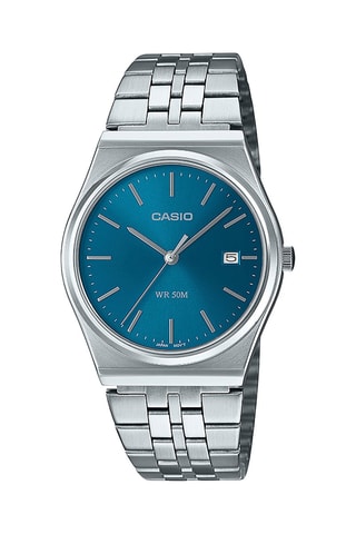 Roestvrijstalen Quartz Horloge - Zilverkleurig en Turquoise