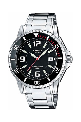 Stalen Quartz Horloge Zilverkleurig en Zwart