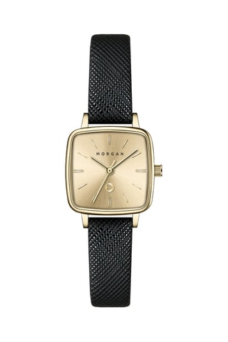 Relógio de quartzo em poliuretano - Preto e dourado