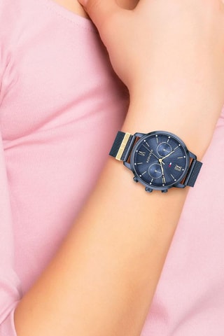 Stalen Quartz Horloge - Blauw