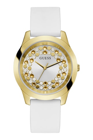 Relógio de quartzo em silicone Branco e dourado