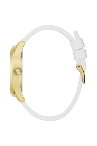 Relógio de quartzo em silicone Branco e dourado