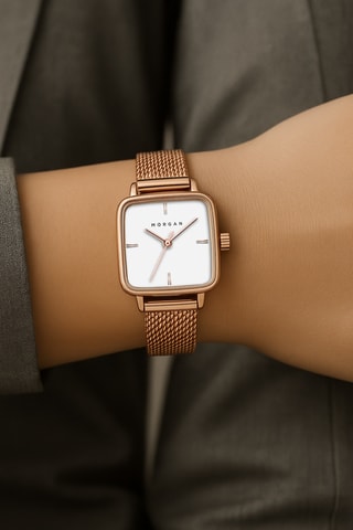 Stalen Quartz Horloge - Roségoudkleurig