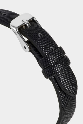 Polyurethaan Quartz Horloge - Zwart en Zilverkleurig