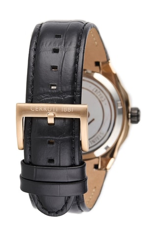 Leren Quartz Horloge Razzuolo - Zwart