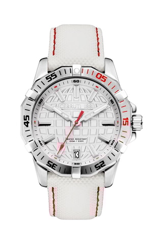 Leren en Nylon Quartz Vallelaghi - Wit en Zilverkleurig