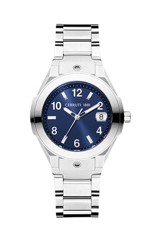 Montre à quartz en acier Ruscello - Argenté et bleu marine