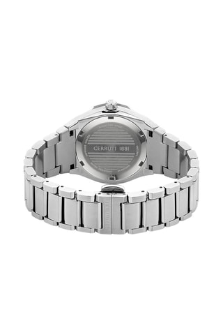 Montre à quartz en acier Ruscello - Argenté et bleu marine