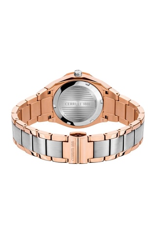 Stalen Quartz Horloge met Parelmoer en Swarovski Kristallen Ruscello - Roségoudkleurig en Zilverkleurig