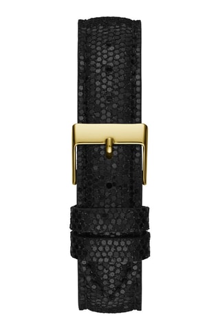 Leren Quartz Horloge Zwart en Goudkleurig