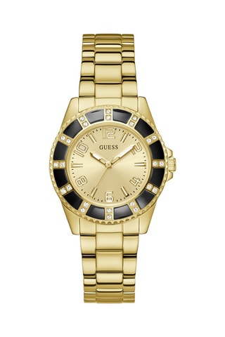 Stalen Quartz Horloge Goudkleurig en Zwart