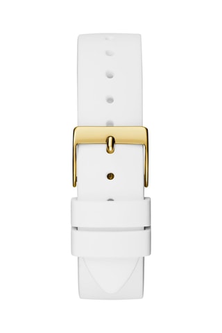 Relógio de quartzo em silicone - Branco e dourado