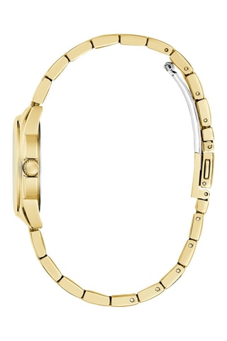 Stalen Quartz Horloge - Goudkleurig en Groen