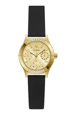 Silicone Quartz Horloge - Zwart en Goudkleurig