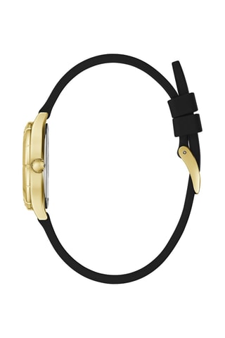 Silicone Quartz Horloge - Zwart en Goudkleurig