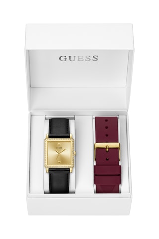 Set Leren en Silicone Quartz Horloge en Horlogeband